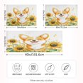 thumbnail image 4 of Haosy Satin Pillowcase for Hair and Skin Standard Cooling Silk Pillow Case with Envelope Closure Happy Corgi and Sunflowers 20"x26", 4 of 9