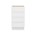thumbnail image 4 of Furinno Shaker Drawer Base Kitchen Cabinet With 4-Drawers, Ready to Assemble, 24 D x 18 W x 34.5 H, White, 4 of 9