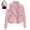 Pink, variant on Womens Motorcycle Jacket Lapel Cropped Biker Jackets (Green M)
