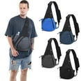 thumbnail image 4 of Graflsoa Lightweight Nylon Sling Bag for Men - Large Capacity Waterproof Chest Pack for Outdoor Activities, Dark Grey, 4 of 7