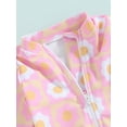 thumbnail image 5 of Bagilaanoe Toddler Baby Girl One-Piece Swimsuit Flower Print Long Sleeve Zipper Rashguard Swimwear 6M 12M 18M 24M 3T Kids Ruffle Bathing Suit, 5 of 8