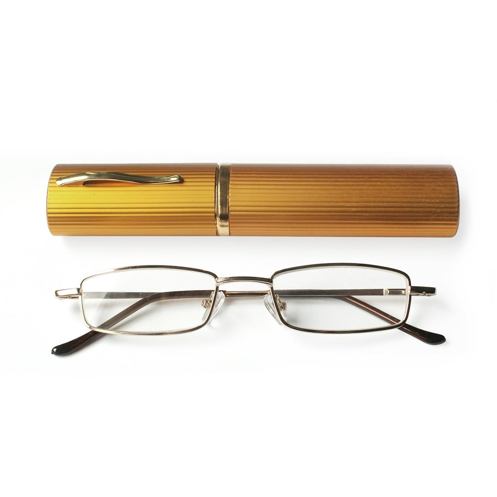 EYE ZOOM Ultra Slim Compact Lightweight Tube Reading Glasses with