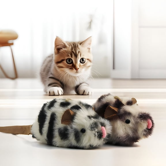 BESTSKY 2Pcs Squeaky Cat Toy Cat Mice Toys Pet Supplies Stuffed Animals Cat Toy with Sound Plush Catnip Cat Toy for Chase Indoor Cats