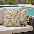 thumbnail image 4 of Vintage Orange Flower Outdoor Waterproof Pillow Covers, Farmhouse Botanical Floral Retro Decorative Square Throw Pillowcase Sofa Cushion Sham for Patio/Couch/Chair, 26"x26" 2 Pack, 4 of 8