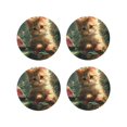 thumbnail image 1 of Easygdp Mignons Lys Aquatiques Ou sous-Verres en Cuir Ensemble de 4 sous-Verres, Antidérapants, Résistants à la Chaleur pour Maison, Bureau, Cuisine (Rond, Carré, Octagon, Hexagone) - Forme Ronde, 1 of 6