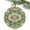 Green, variant on Bohemian Tribal Abstract Texture Christmas Ceramic Ornament 2025,3" Round Xmas Tree Hanging Accessories with Gold Ribbon