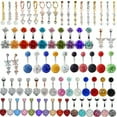 thumbnail image 2 of K-KED New Belly Button Rings Dangle Crystal Rhinestone Navel Bar Barbell Body Piercing-F4, 2 of 9