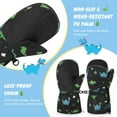 thumbnail image 6 of MoKo Toddlers Winter Mittens, Waterproof Skiing Gloves with Zipper for 2-5 years Girls Boys, 6 of 7