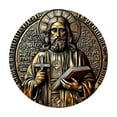 thumbnail image 2 of Zhourta Aluminum Jesus Wall Plaque 7.87Inch Diameter Craft Ornament for Holiday Home Decor and Spiritual Gift Giving, 2 of 6