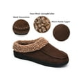 thumbnail image 4 of DL Mens Warm Moccasin House Slippers Memory Foam, Winter Cozy Wool-Like Men's Suede Bedroom Indoor Slippers Non-Slip, 4 of 7
