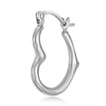 thumbnail image 5 of Wellingsale Ladies 14k White Gold Polished Heart Shaped Hoop Earrings (13 x 15mm), 5 of 7