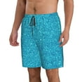 thumbnail image 2 of Kdxio Blue Glitter Pattern Mens Casual Shorts - Drawstring Summer Beach Sports Shorts for Men, 2 of 9