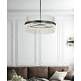 thumbnail image 6 of Et2 E34207 Chimes 34" Wide Led Drum Chandelier - Black / Satin Nickel / Satin Brass, 6 of 10