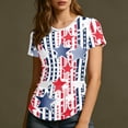 thumbnail image 5 of longantii American Flag Shirts for Women Patriotic Independence Day Short-Sleeves Tshirts Fashion Crew-Neck Tunic Tops Summer 2026 Blouses Color-Blocking Clothing White S, 5 of 7