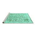 thumbnail image 2 of Ahgly Company Machine Washable Indoor Round Abstract Turquoise Blue Modern Area Rugs, 4' Round, 2 of 4