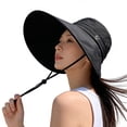 thumbnail image 5 of UPF 50+ Wide Brim Sun Hat for Women, Packable UV Protection Bucket Hat with Adjustable Chin Strap, Breathable Outdoor Hat for Hiking, Beach, Gardening, Travel & Summer Activities, 5 of 6