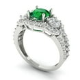 thumbnail image 2 of 2.16 ctw 3 Stone Anniversary Ring for Women | Round Cut Simulated Emerald | Hyperallergenic Solid 14K White Gold, 2 of 5