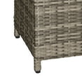 thumbnail image 4 of Benjara Foca 18 Inch Outdoor Square Ottoman, Set of 2, Gray Fabric, Faux Wicker, 4 of 5