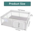 thumbnail image 3 of 73"x61" Extra Large Baby Playpen, Kids Activity Safety Center with Zipper Door and Breathable Mesh, Sturdy Play Yard for Babies and Toddlers, Light Grey, 3 of 9