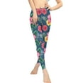 thumbnail image 2 of DISNIMO Hibiscus Flowers Printed Yoga Pants for Women, Soft High Waisted Yoga Pants Tummy Control, Stretch Yoga Pants Leggings Workout Leggings for Yoga Gym, Blue, XS, 2 of 6