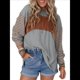 thumbnail image 3 of Blusas de Larga de Gran Tamaño, Moda 2025, Cuello Redondo, Informal, con Bloques de Color, para Mujer. Gris M, 3 of 7