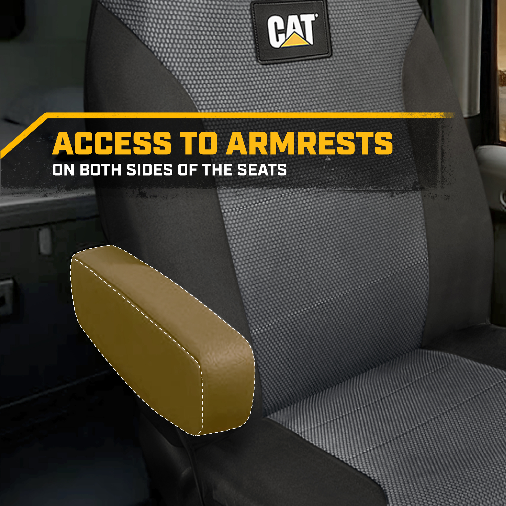 CAT™ Semi Truck Seat Covers – Heavy Duty Interior Accessories for Big Rigs, 18 Wheelers, & Semis – Breathable Mesh Universal Fit Truck Accessories for Semi Trucks – Best Accessories for Long Haul Tru