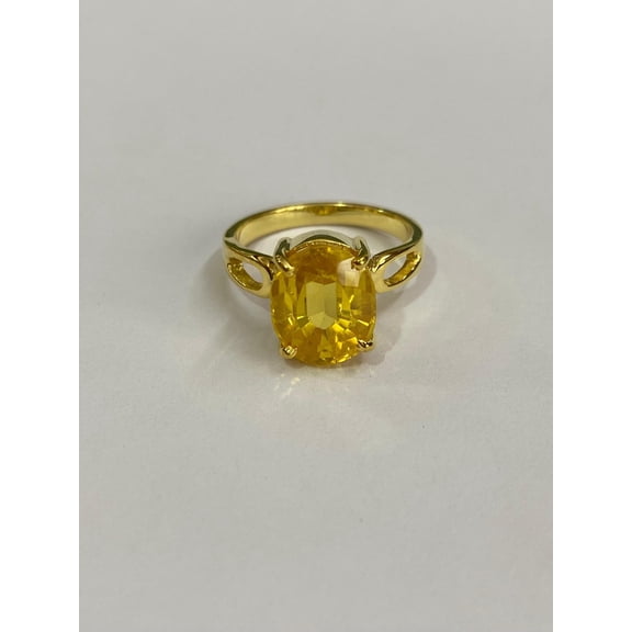 Natural Yellow Sapphire Gemstone Ring Woman And Mens Birthstone Gift Ring Promise Ring