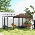 thumbnail image 2 of PawHut Dog Kennel Outdoor for Large and Medium Dogs, Black, 2 of 10