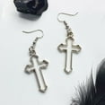thumbnail image 5 of Gothic Hollow Dangle Earrings Simple Ear Hooks Punk Drop Earrings Statement Jewelry Gift for Women Men, 5 of 8