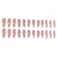 thumbnail image 1 of Presione las uñas cuadradas cortas con estampado de purpurina de oro rojo blanco para insinuar las uñas postizas, brille todas las uñas postizas para mujeres y niñas., 1 of 7