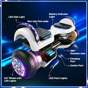 LENOGE Bluetooth Hoverboard, 6.5 300W Powerful Motor Hover Board with LED Lights, 6-10MPH Max Speed Self Balancing Electric Scooter