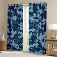 thumbnail image 2 of Feelyou Teens Camo Camouflage Black Out Curtains, Blue Abstract Square Curtains Pack of 2 (42x63 Each), Vintage Fashion Style Bedroom Curtains, Black Out Curtains Decor, 2 of 6
