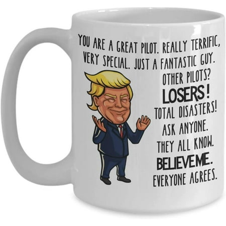 

Pilot Coffee Mug Trump Gifts for Pilots Gift for Men or Women Birthday Gifts for Aviators MAGA Funny Donald Trump Mug