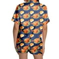 thumbnail image 4 of 2 Piece Sets for Women – Casual Lounge Sets for Relaxing Days or Evening Wind Down Ladies' Thanksgiving Turkey Print Pajama Shorts Set 2024, 4 of 5