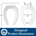 thumbnail image 4 of Bemis 1955SSCT000 Elongated Open Front Toilet Seat,White, 4 of 8