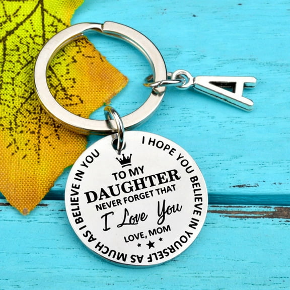 Masteelf Inspirational keychain for Decor Stainless Steel Silver Exquisite Gift for Daughter 1.5 inches