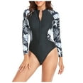 thumbnail image 6 of Stralyhd Womens Swimsuits Tummy Control Rash Guard Uv Protection Surfing Swimwear Long Sleeve 2025 Modest Swimsuits Zip Front One Piece Bathing Black S, 6 of 7