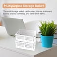 thumbnail image 4 of Mini Collapsible Storage Basket Stackable Storage Bin Crates Container Folding Plastic Storage Box with Handle Foldable Plastic Storage Case for Stationery Snacks Cosmetics(White), 4 of 7