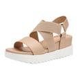 thumbnail image 1 of Sandalias de Plataforma con Cuña y Punta Abierta para Mujer Dream Pairs Nude Talla 9, 1 of 8