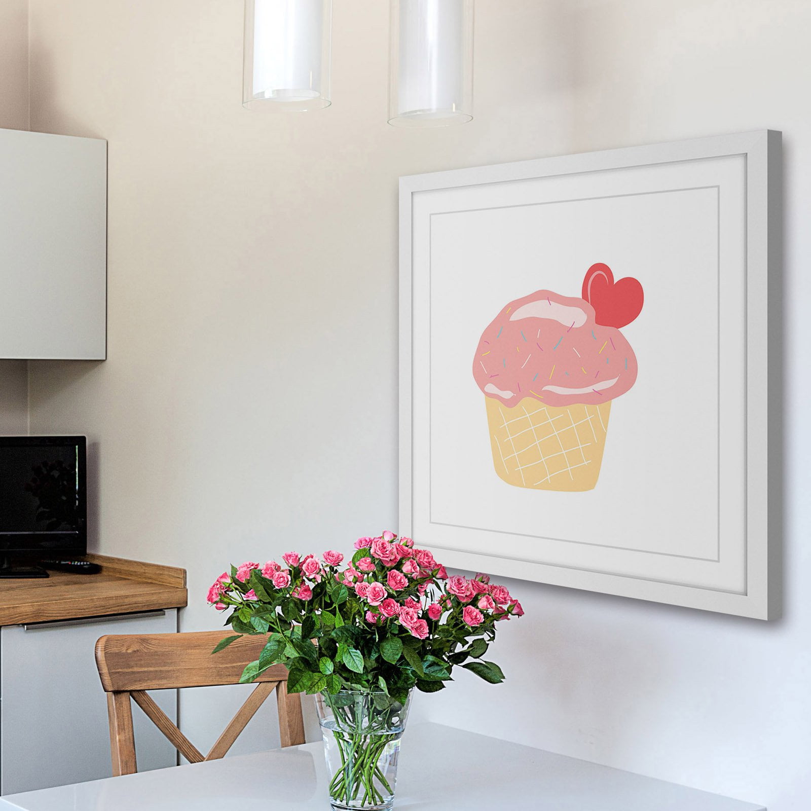 "Cupcake Heart" Framed Painting Print