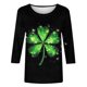 thumbnail image 5 of Ounisa St. Patrick's Day Sweatshirt for Women Clover Graphic T-Shirts Patty's Day Color 3/4 Sleeve Tee Tops, 5 of 5