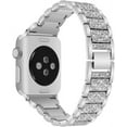 thumbnail image 2 of ALMNVO Compatible for Apple Watch Bands 45mm 41mm 40mm 44mm 41mm 38mm Metal Strap with Case, Rhinestone Protective Cover PC Bumper Protective Case for iWatch Series 7/6/5/SE/4/3/2/1, 2 of 9