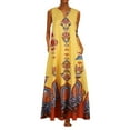 thumbnail image 2 of Babysbule Womens Summer Dresses, Women Plus Size Print Daily Casual Sleeveless Vintage Bohemian V Neck Maxi Dress, 2 of 5