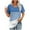 Blue, variant on Short Sleeve Tshirt for Women Comfy Crew Neck Pleated Tunic Tops Fashion Print Casual Loose Blouses (Blue,L)