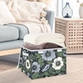thumbnail image 3 of Yayeee Collapsible Cube Storage Bin with Lid Fabric Closet Decorative Basket with Handles, Dark Floral, 3 of 7