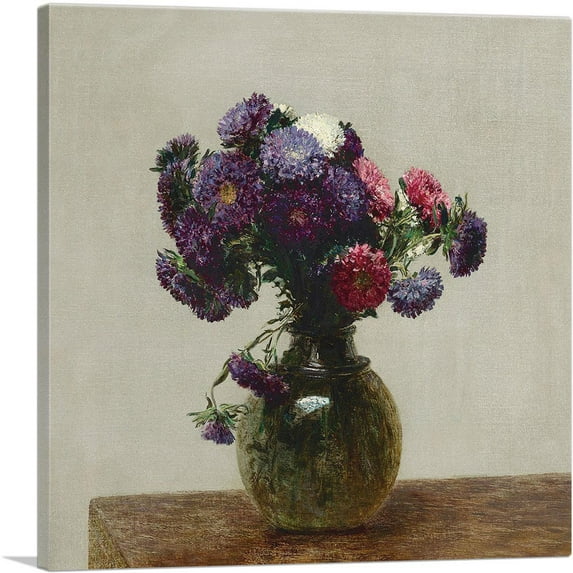 ARTCANVAS Queen Marguerites 1872 Canvas Art Print by Henri Fantin-Latour - Size: 12" x 12" (1.50" Deep)