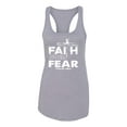 thumbnail image 2 of Wild Bobby, Faith Over Fear Psalm 118:6 White, Inspirational/Christian, Women Racerback Tank Top, Heather Grey, X-Large, 2 of 3