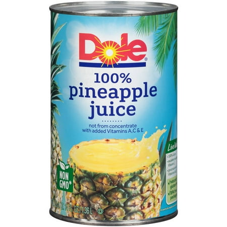 Dole 100% Fruit Juice, Pineapple, 46 Fl Oz, 1 Count