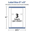 thumbnail image 6 of Avery Matte White Rectangle Labels, 3" x 6", 150 Labels, 6 of 8
