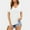 White, variant on Women's V Neck Soft Stretch Casual Tee Comfortable Short Sleeve T-Shirt Breathable Lightweight Top for Everyday Wear